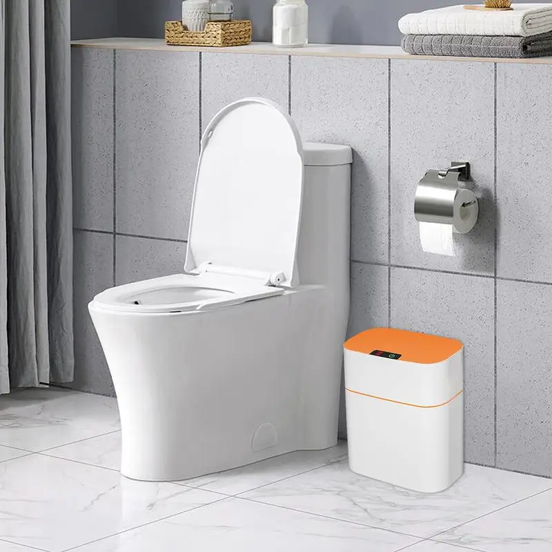 13L Bathroom Touch Trash Can Kitchen Trash Bin In The Toilet Smart Garbage Bucket Waste Bin Dustbin Smart Trash Can For Bathroom