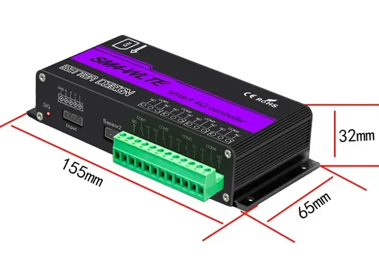 4G GSM SM4-WLTE Afstandsbediening Aan/uit-schakelaar Draadloze deurtoegang Opener met antenne Afstandsbediening Temperatuur en vochtigheid