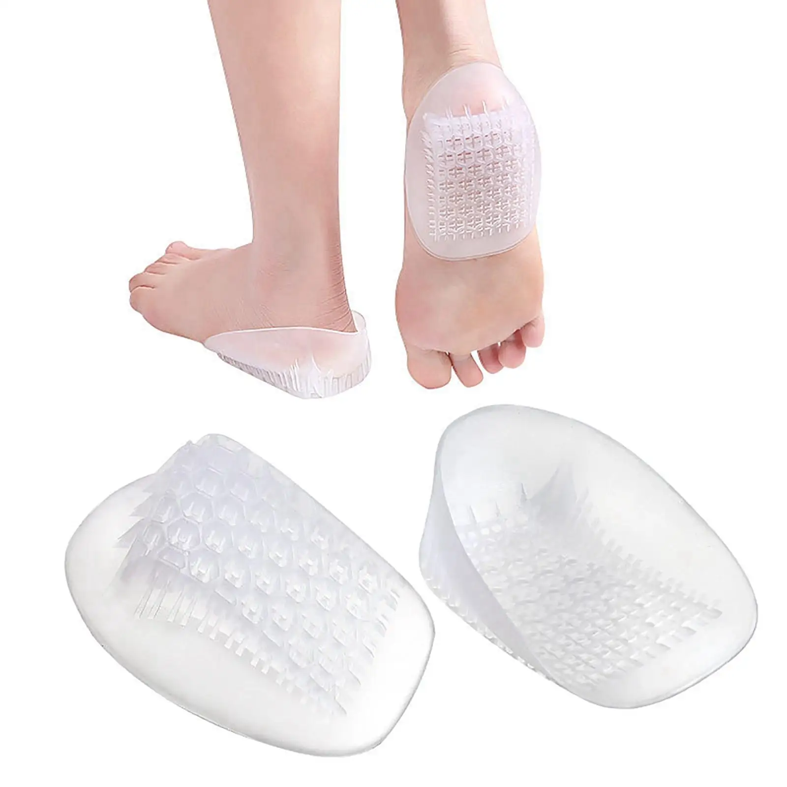 2Pcs Gel Cups Shock Absorption Swelling Protectors for Sore Cracking Clear