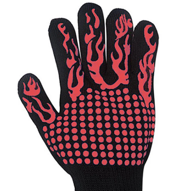 Grilling Gloves Oven Mitten Grill Leather Gloves Heat Resistant Up To 1472 Fahrenheit Universal Size Cooking Baking Frying Glove