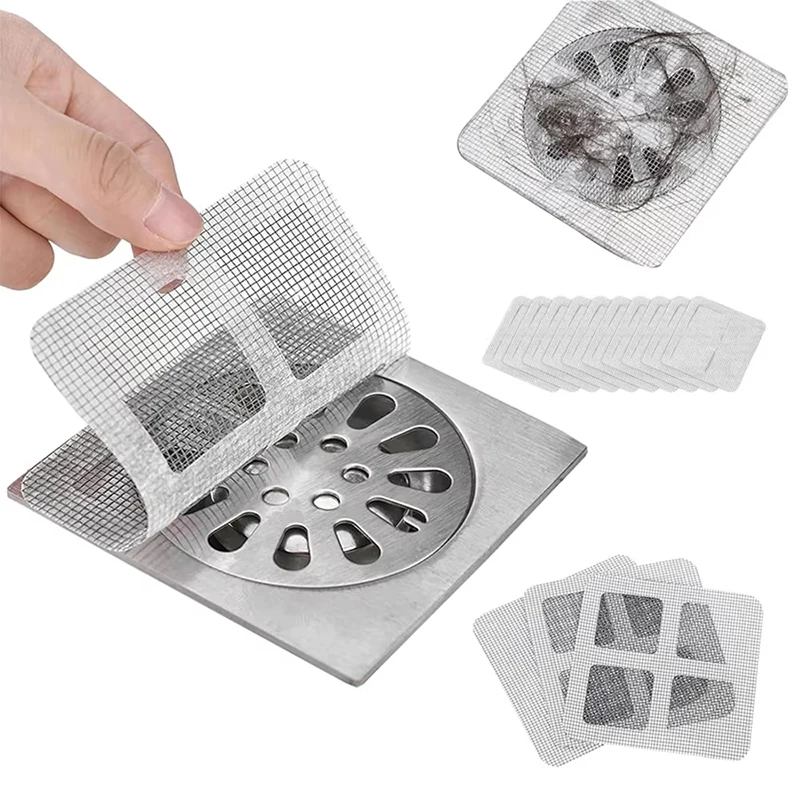10-20 Pcs Mesh Floor Drain Sticker Disposable Hair Catcher Shower Drain Cover Sink Strainer Filter For Bathroom Kitchen Home Set