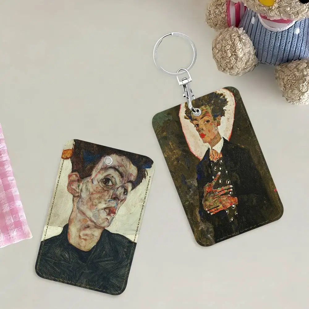 Art E-Egon S-Schiele Kartenhalter Schlüsselanhänger Schlüsselanhänger Türschloss Zugang Schutzhülle für Sicherheitsgeschenk