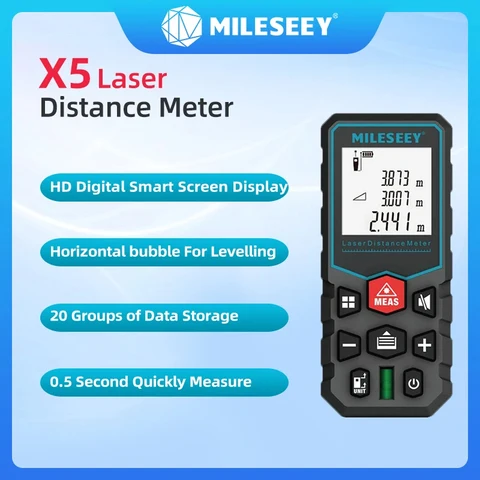 Лазерный дальномер Mileseey X5/X6 - точные измерения до 60 м — фото товара