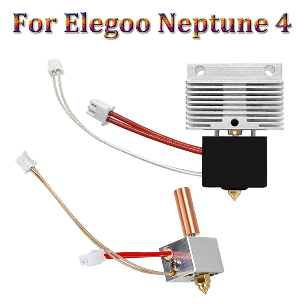 Upgraded Kit Whole Hotend For Elegoo Neptune 4 Copper Pipe Metal Heater Block Heatsink  Heating Rod Thermistor For 3D Printer