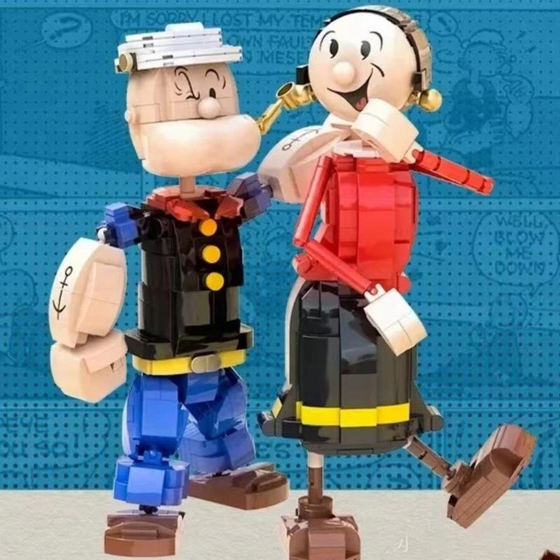 

Pantasy Popeye The Sailor Building Blocks Popeye Olive Oyl Small Granule Model Ornaments Large Assembling Toys Collection Gifts