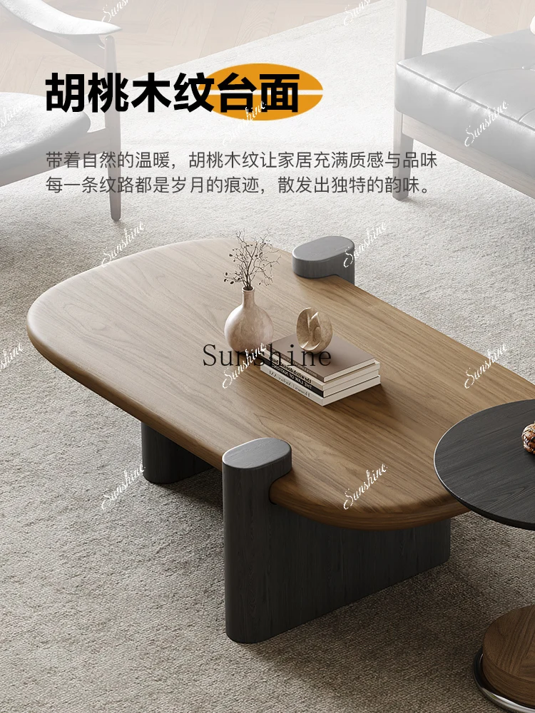 

Light luxury high-end living room household solid wood small apartment high-end coffee table simple and modern FT