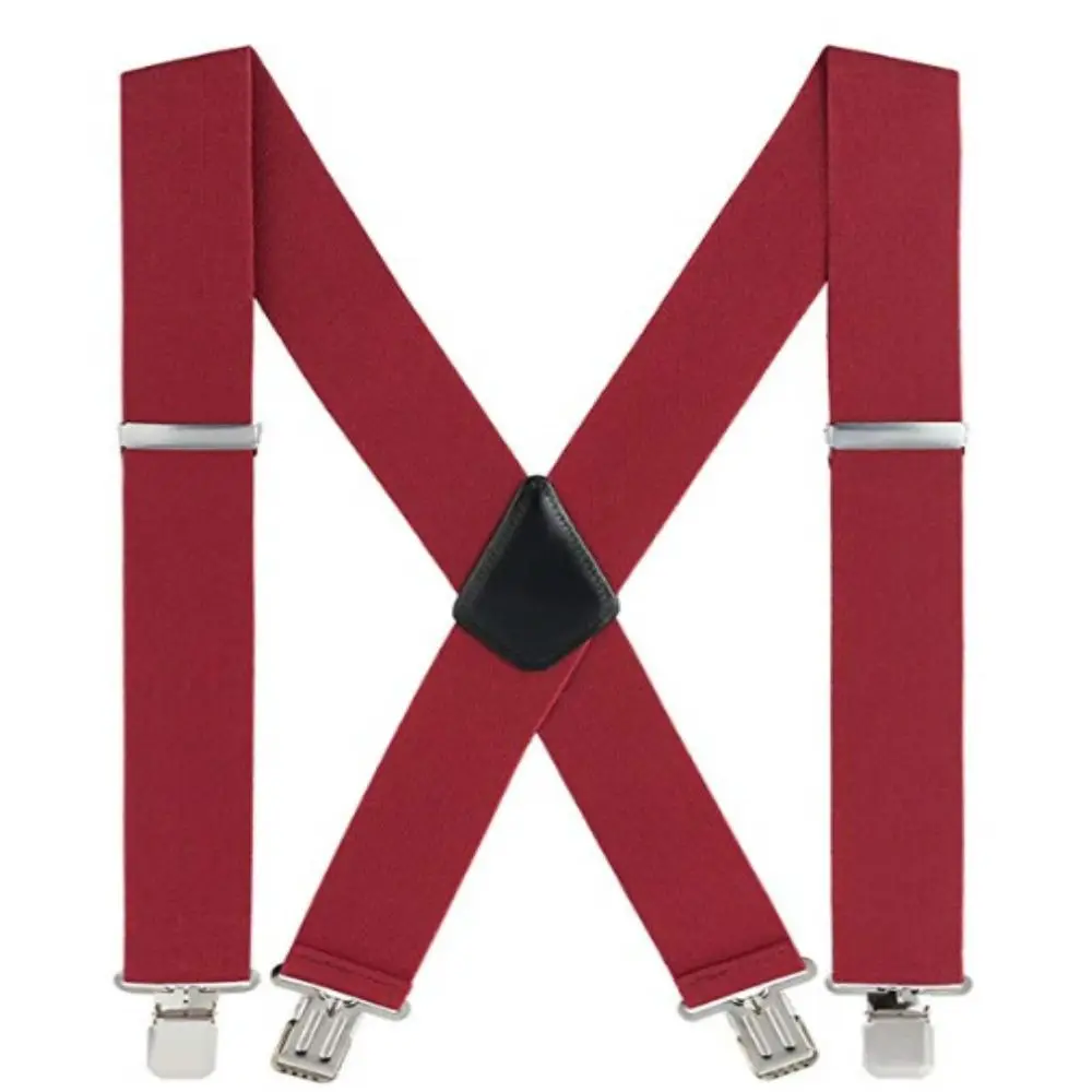 Fashion Widen Men Suspenders X-Back Adjustable Trouser Braces Elastic Heavy Duty Suspenders Straps Adult