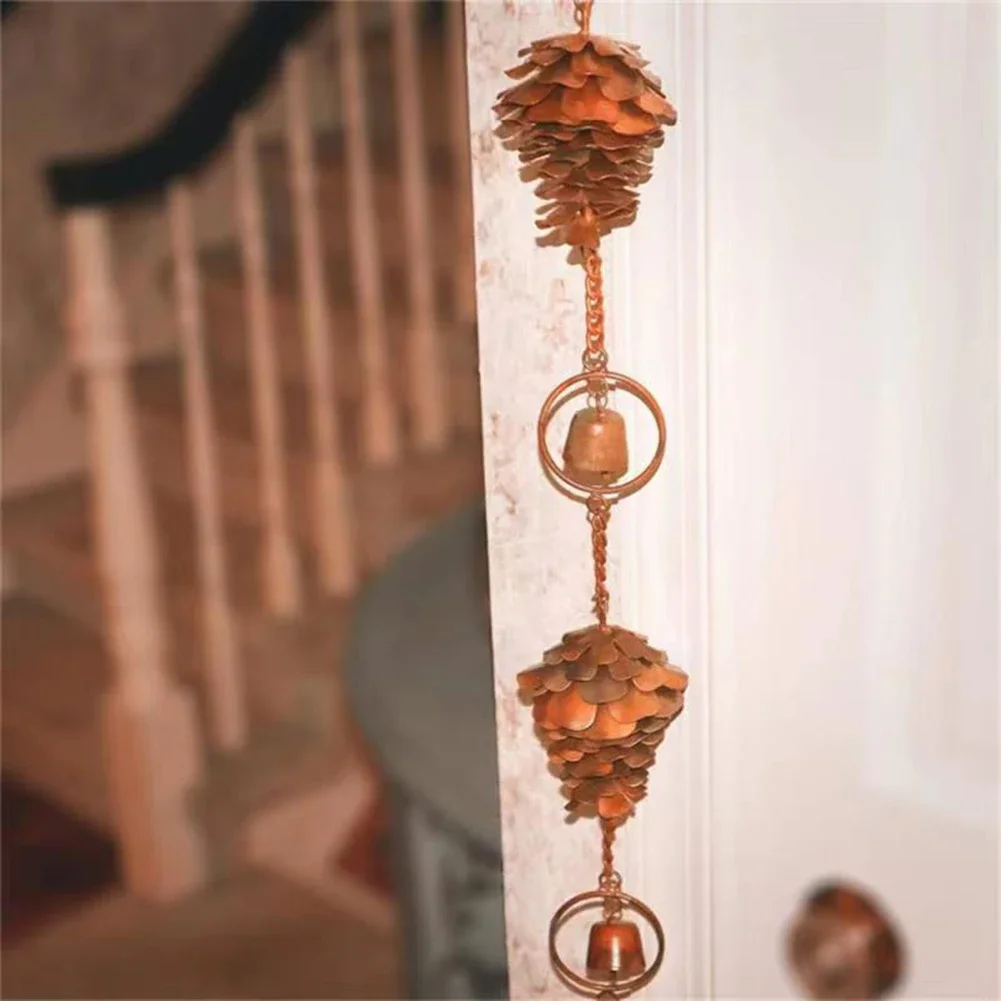 Pinecone Rain Chain Metal Rain Chain Architectural Settings Convenient And Hassle-free ELEGANT DECORATION Exquisite Ornaments