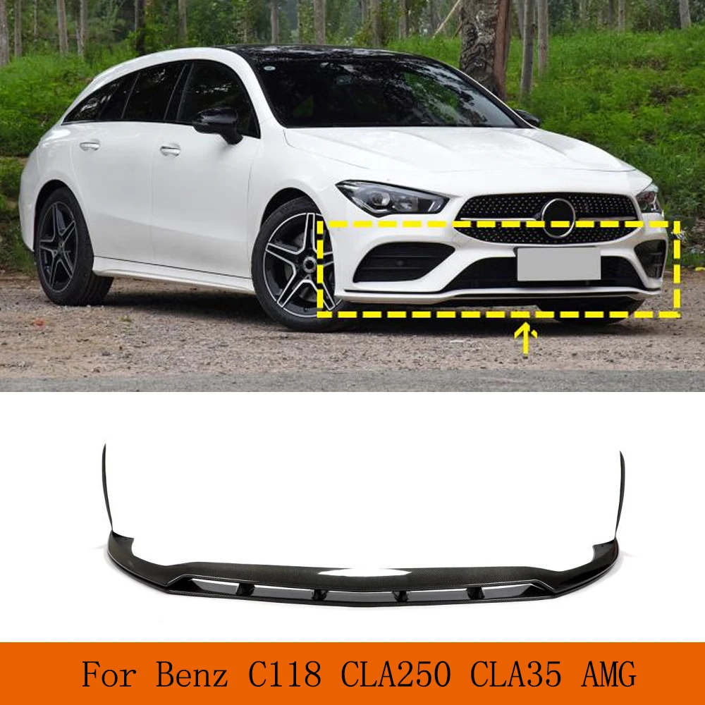 

Car Front Bumper Lip Splitters For Mercedes-Benz GLA Class C118 CLA250 CLA35AMG 2020-2023 Real Carbon Fiber Car Body Kits