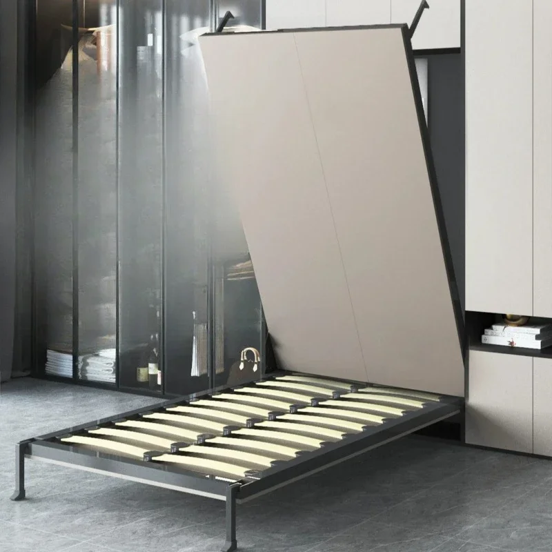 132 Folding Single Metal Murphy Bed Double Japan Luxury Adults Invisible Cheap Bed Frame Wall Italian Full Size Bedroom Furnitur