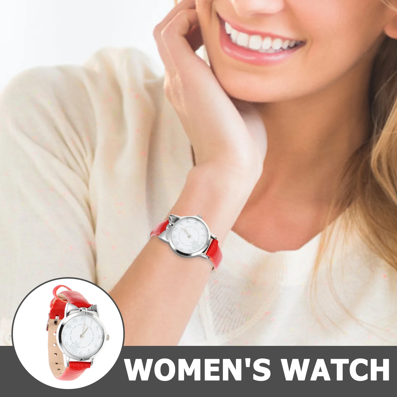 Elegant Cat Illustration Watch for Ladies Minimalist Thin Case High Quality Movement Reliable Daily Wear Female Timekeeping