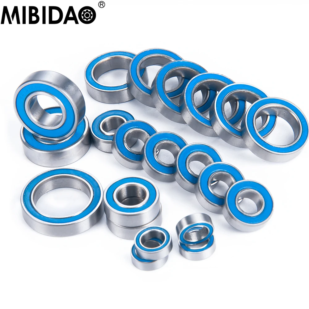 

MIBIDAO 21Pcs Wheel Hub Axle Bearing Kit Chrome Steel Rubber Sealed For Hoss 4x4 VXL All Versions RC Crawler Car