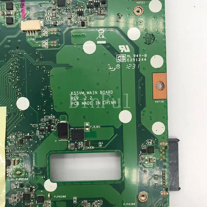 Moederbord Voor Asus K55VM REV.2.2 Laptop Moederbord HM76 100% Volledig Getest Goed Werken