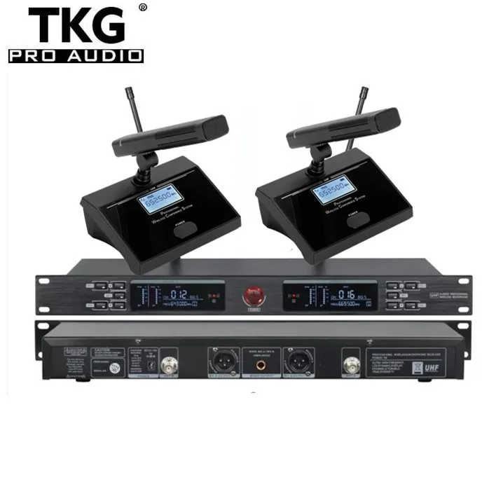 TKG  UR-2000-M UHF 2 channel meeting multi Cordless conference wireless microphone  wireless microphone for conference