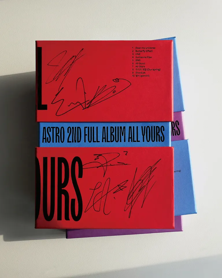 ASTRO 2ND AUTOGRAFADO CD completo de alumínio, K-Pop Todos MEMBROS