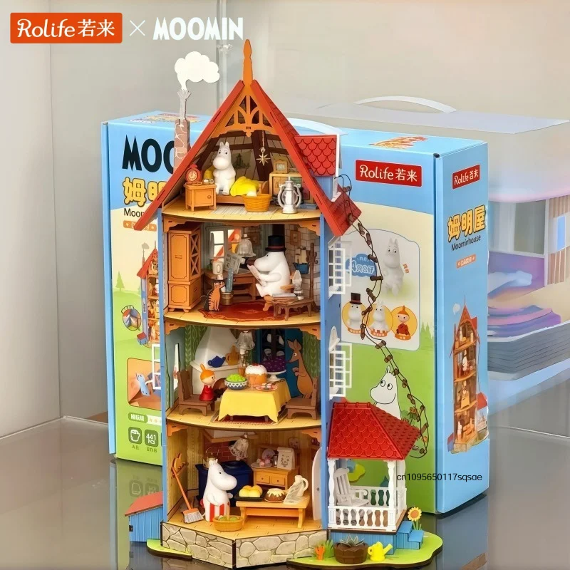 Officially Licensed  Rolife Moomin House DIY Miniature Dollhouse, Tenon Assembly Giant Model Kit, Creative Birthday Gift