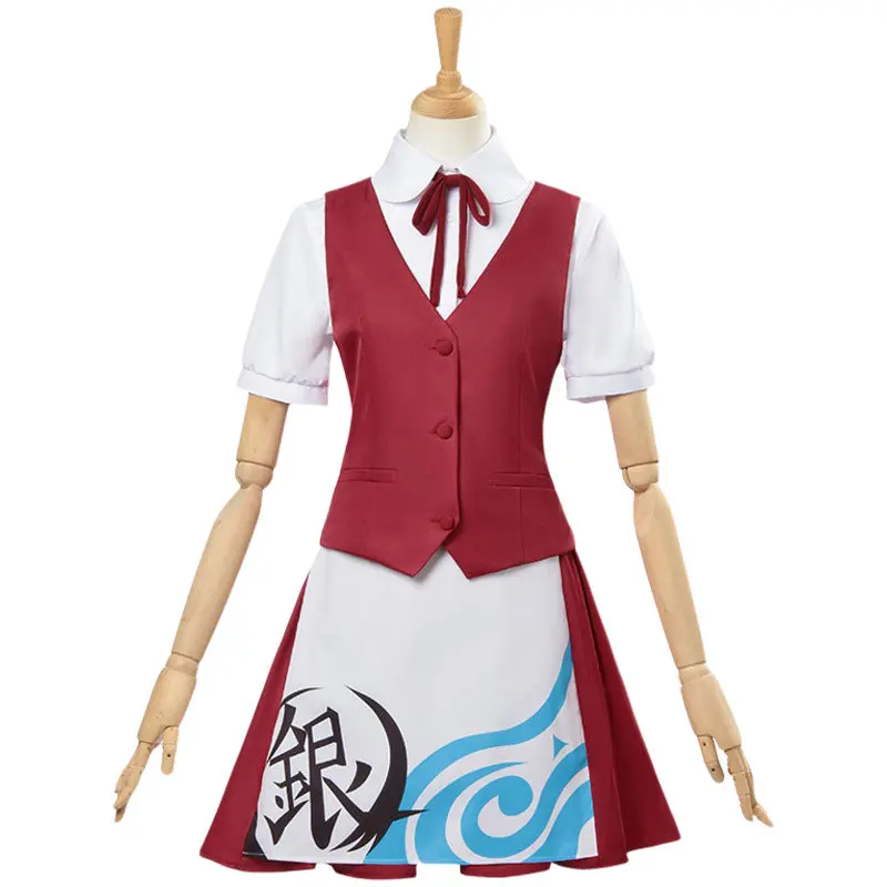 Kagura Cosplay Costume Yorozuya Cafe Work Uniform Anime Cos Outfit for Halloween Carnival Anime Exhibition