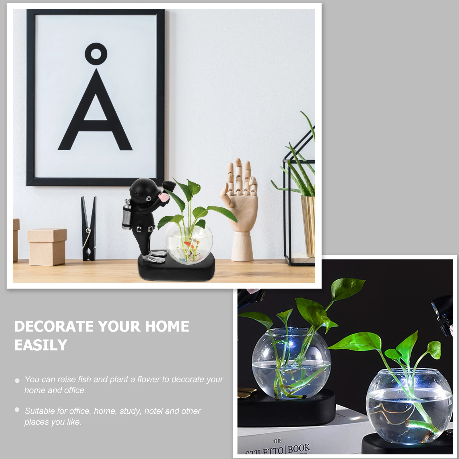 

Astronaut Hydroponic Vase Cartoon Decoration Jar Planter Multipurpose Glass Versatile