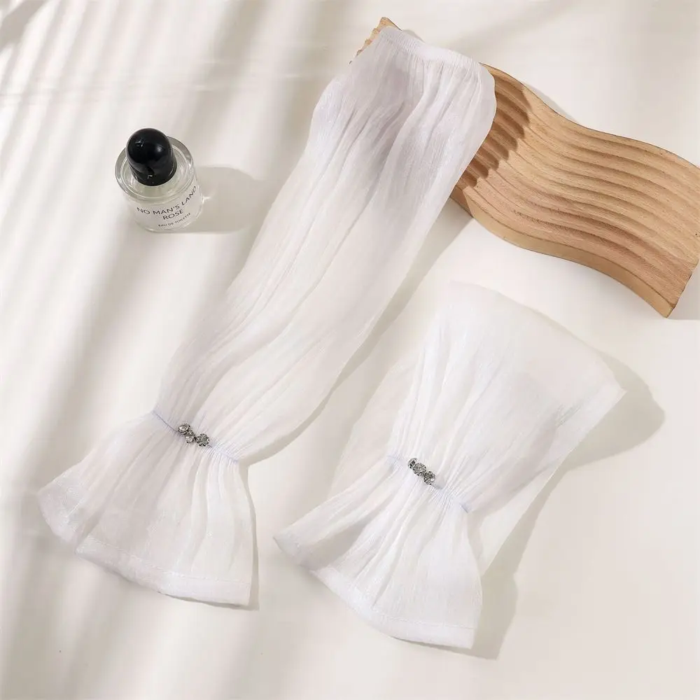 Summer Sunscreen Arm Sleeves Sweet Ice Silk Thin Arm Covers Breathable Anti-UV Long Mittens Outdoor