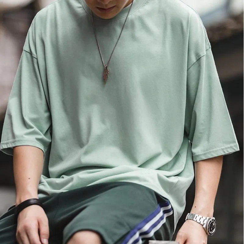 Maden Casual Cool-Touch Short Sleeve T-Shirt Men's Summer Breathable Loose Fit Crew Neck Tee Basic Versatile Solid Color Tops