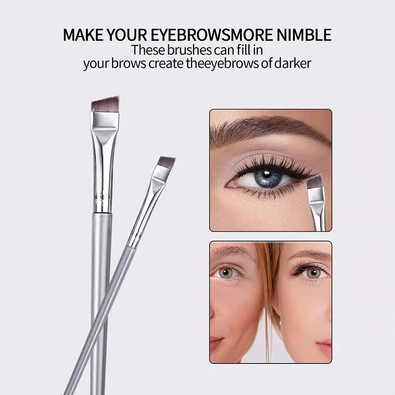 5 個のメイクブラシツール超薄型ファンデーションブラシワンラインファンデーションブラシ超薄型跡のないコンシーラーアイライナーブラシパフ