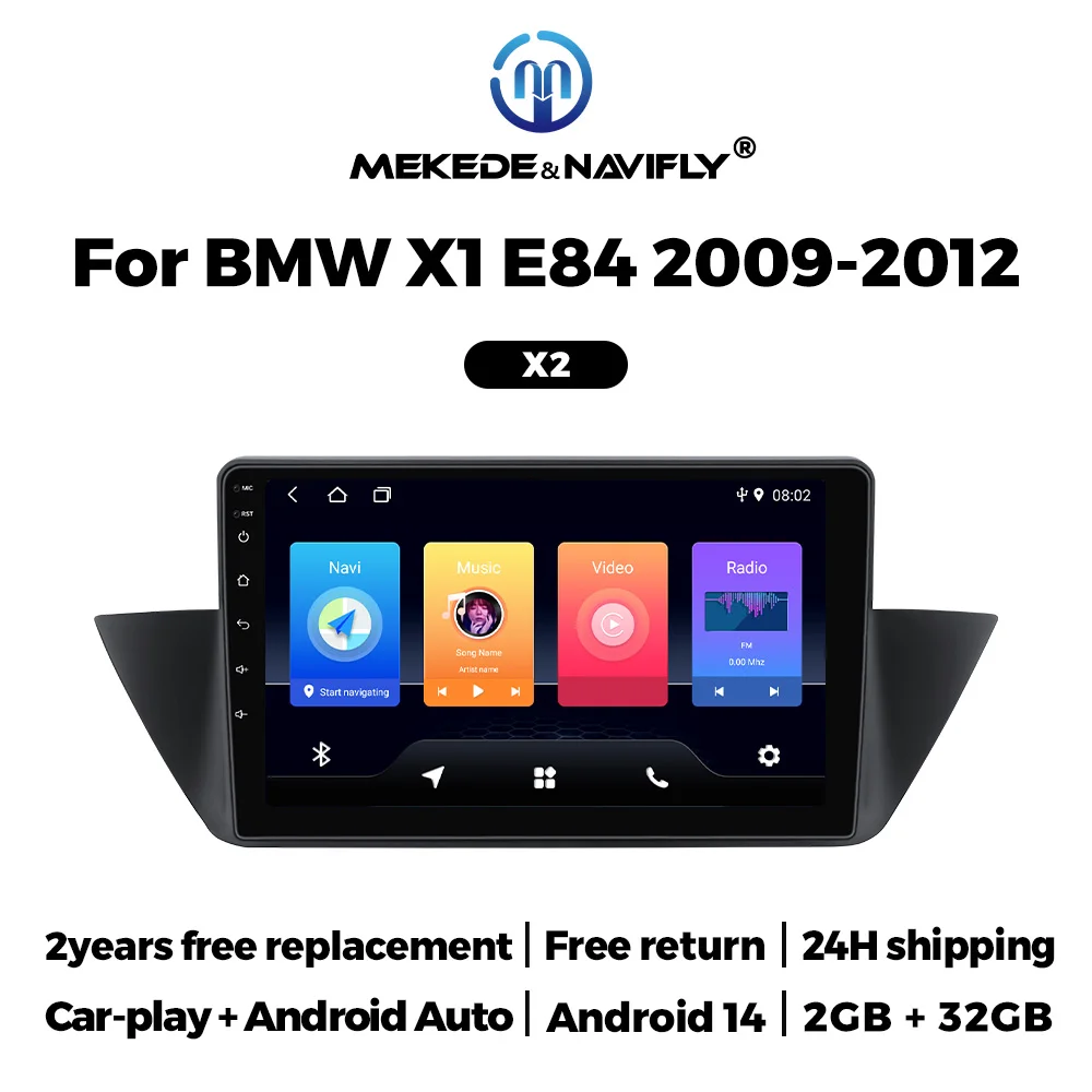 MEKEDE Car Radio Auto Video Player For BMW X1 E84 2010-2016 9 Inch Touch Screen Carplay Android Smart System WIFI GPS Audio