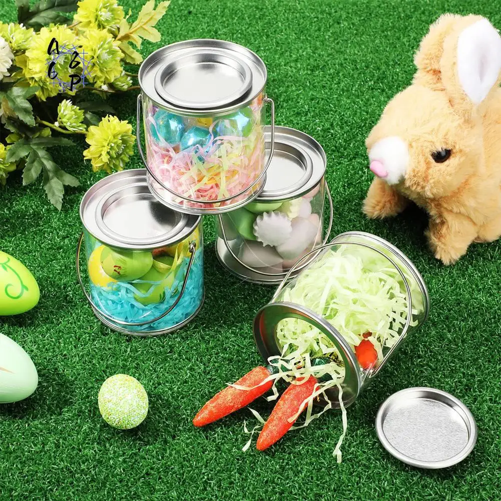 

A68P-Ведро для краски, прозрачное ведро с металлическими крышками и ручкой, декоративное прозрачное пластиковое ведро для хранения, прозрачная банка для краски, 8 шт.