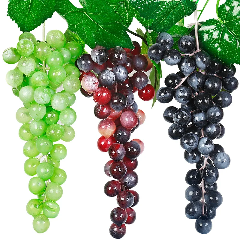 Racimos de uvas artificiales realistas, frutas falsas de plástico, decoraciones para fiestas de boda