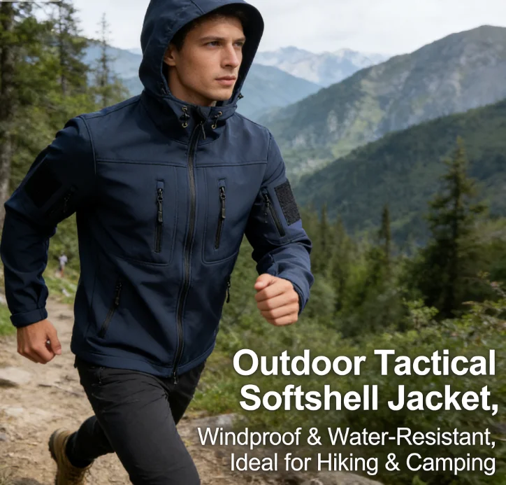 

Outdoor Hiking Softshell Top for Men Beetle Style Thickened Warm Casual Coat