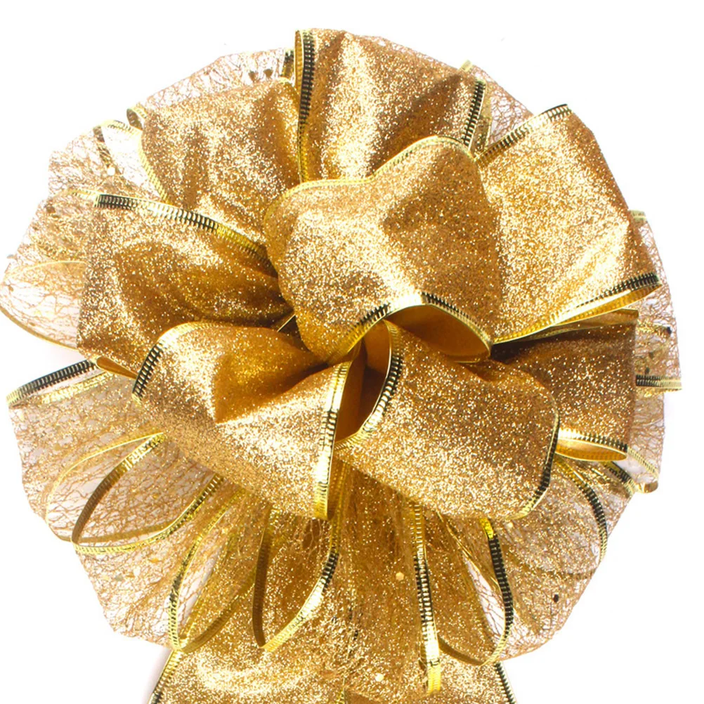 

1Pcs Christmas Bowknot Bouquet Golden Double-Layer Handmade Decorative Hanging Ornament for Tree Party Wedding Picnic