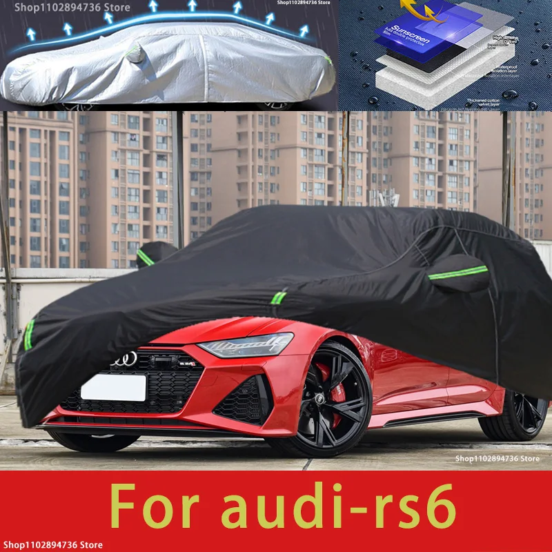 

For audi rs6 fit Outdoor Protection Full Car Covers Snow Cover Sunshade Waterproof Dustproof Exterior black car cover