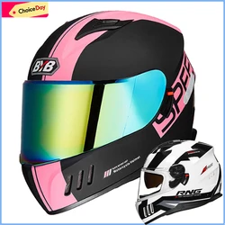 Full Face Helmet dual lens Motorcross flick up Downhill retro fashion Motorcycle Casco Seguridad Safety Helmets for men women