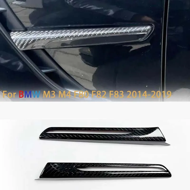 

For BMW M3 M4 F80 F82 F83 2014-2019 Real Carbon Fiber Car Shark Gills Side Fender Vent Decoration Stickers Car Accessories