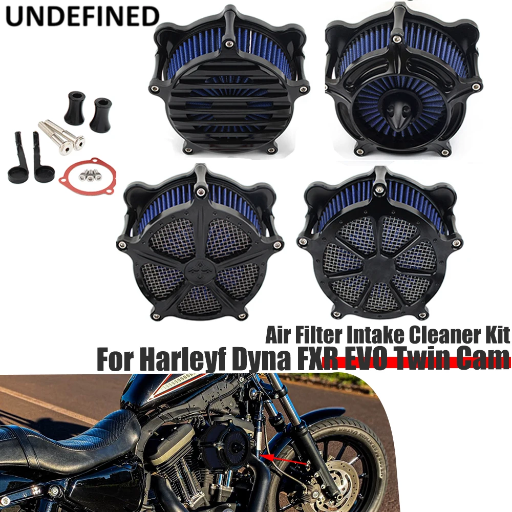 Air Filter For Harley Dyna Twin Cam Softail FXST 93-15 Touring Road King Street Glide 93-07 Motorcycle Intake Cleaner Black Kit