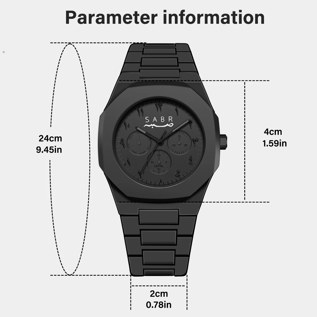 ساعة SABR Creative Middle East العربية كوارتز رقمية للرجال، تصميم بسيط وحديث، تصميم إبداعي مقاوم للماء للنساء #6
