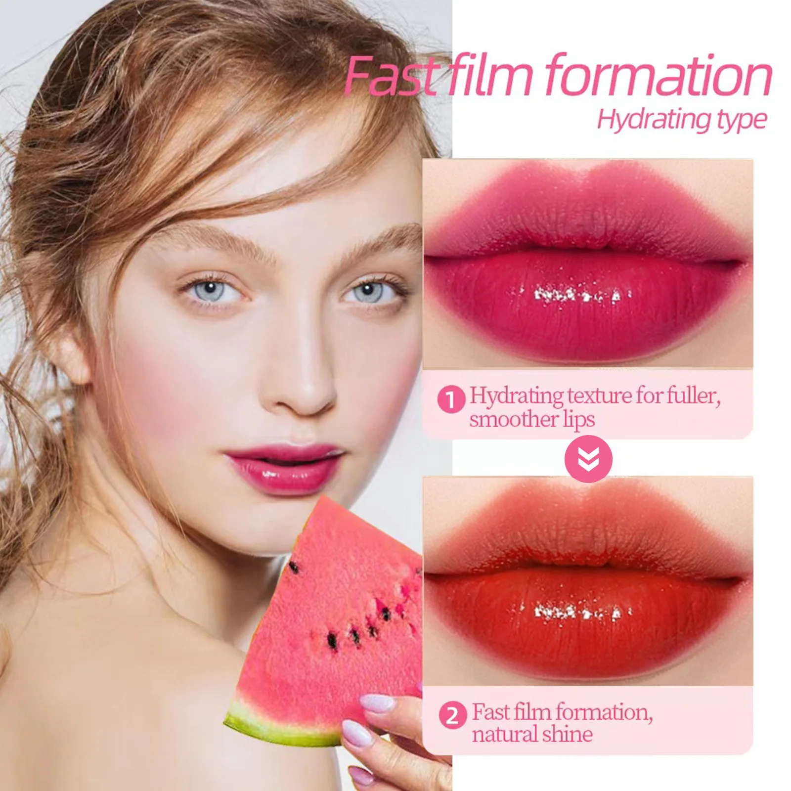 Tint Dyeing Liquid Lipstick and Blush 2 in 1 Waterproof Mirror Lip Gloss Water Lip Tint Non appiccicoso Lip Eye Cheek Makeup Cosmetic