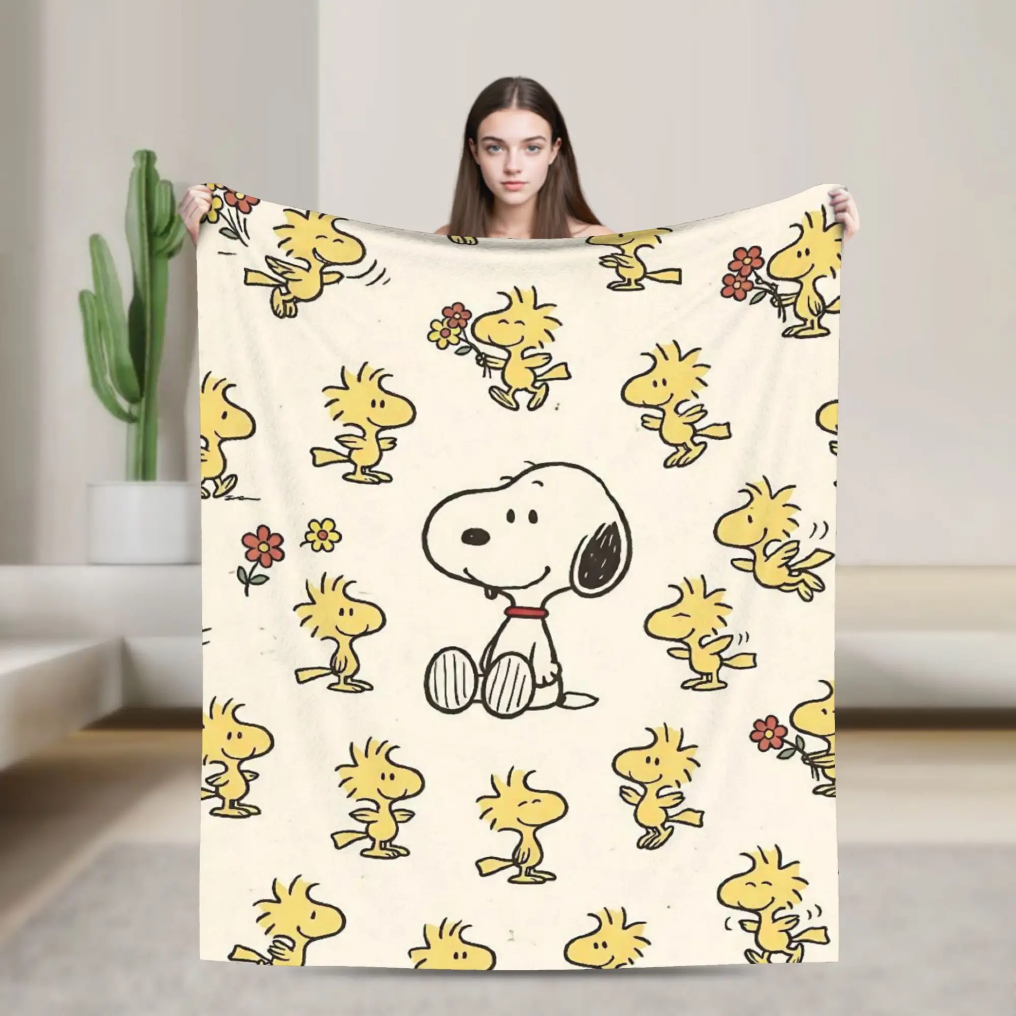Cartoon Woodstocks S-Snoopys Blankets  Flannel Awesome Soft Throw Blankets for Home All Season