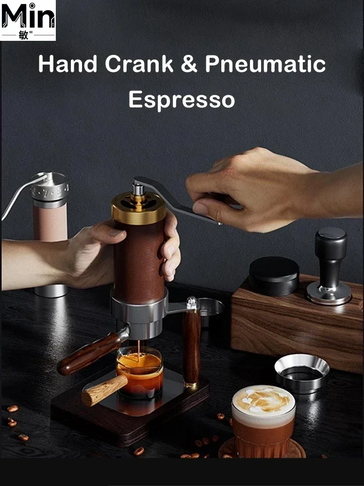 HomeWise Manual Spinning Espresso Maker Manual Pneumatic Air Pressure Integrated Coffee Machine Optional Heating