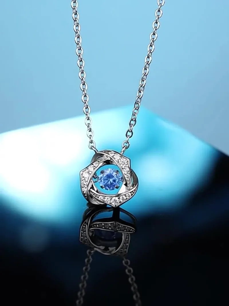 2025Dancing Heart Dynamic Necklace for Women Exquisite Zircon Inlaid Mobius Pendant Unique Clavicle Chain Valentine Jewelry Gift