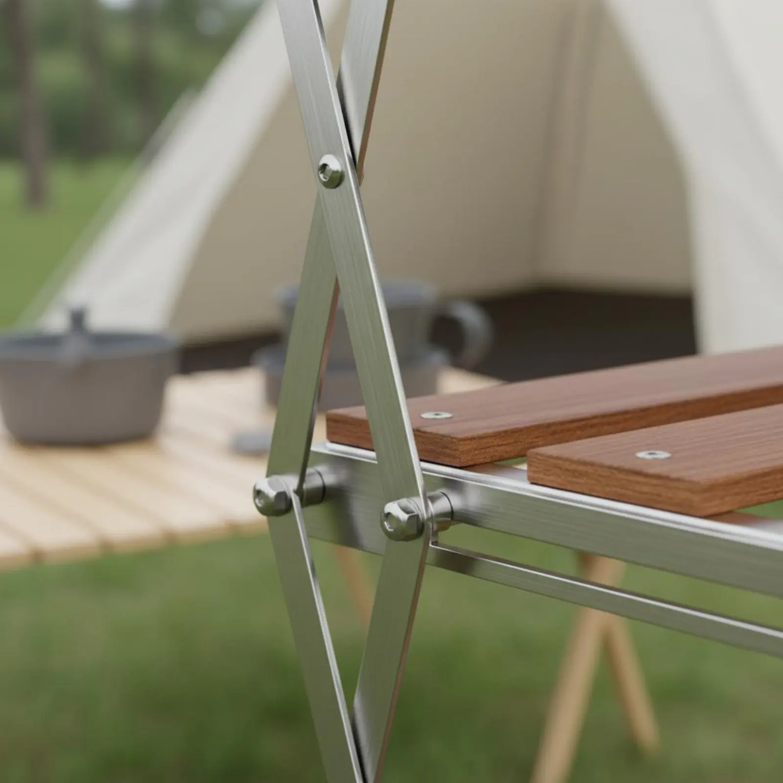 

Foldable Camping Shelf No Assembly Required Portable Storage Rack Foldable Desktop Rack Large Capacity for Desktop