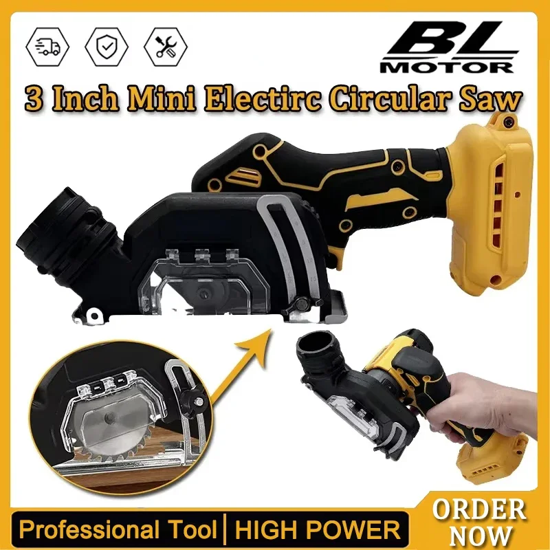 Fit DeWALT 3Inch Mini Brushless Electric Circular Saw Cordless Rechargeable Handheld Electirc Cut Off Grinder Tool for18VBattery