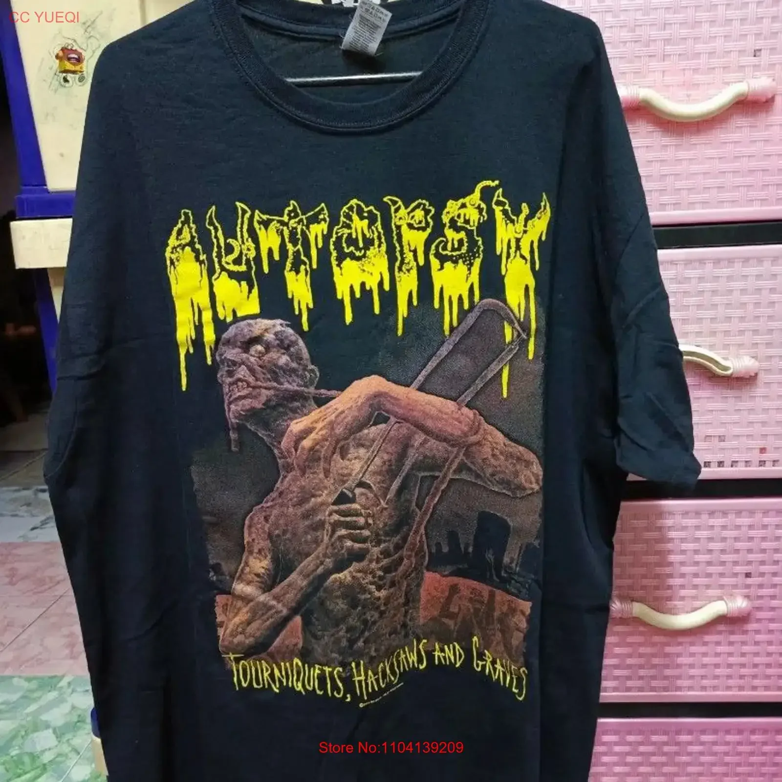 Autopsy Band T Shirt Tour Basic Black Reprint WA2758 vintage Washed Soft Breathable Top For Everyday Wear streetwear Versatile