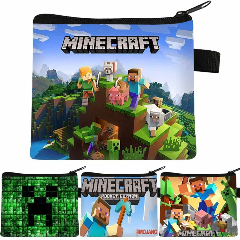 

Minecraft Creeper большой емкости кошелек для монет аниме мультфильм милый холст кошелек для монет наушники ключ сумка для хранения денег сумка на молнии