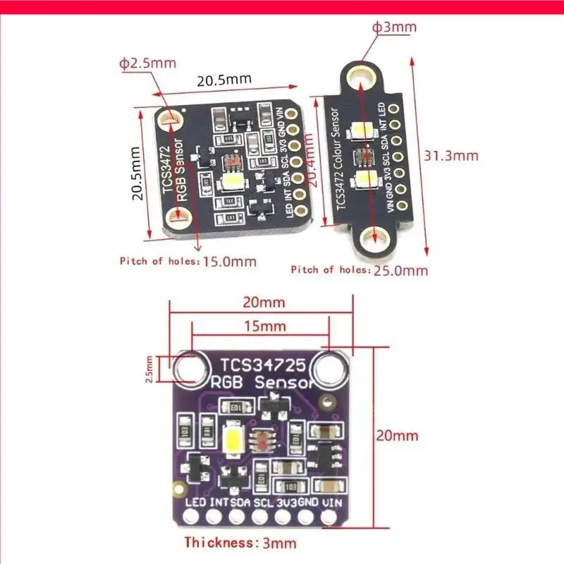96 GD MODULO RICONOSCIMENTO RICONOSCIMENTO DEL COLORE LED LED LED per sistemi Embedde