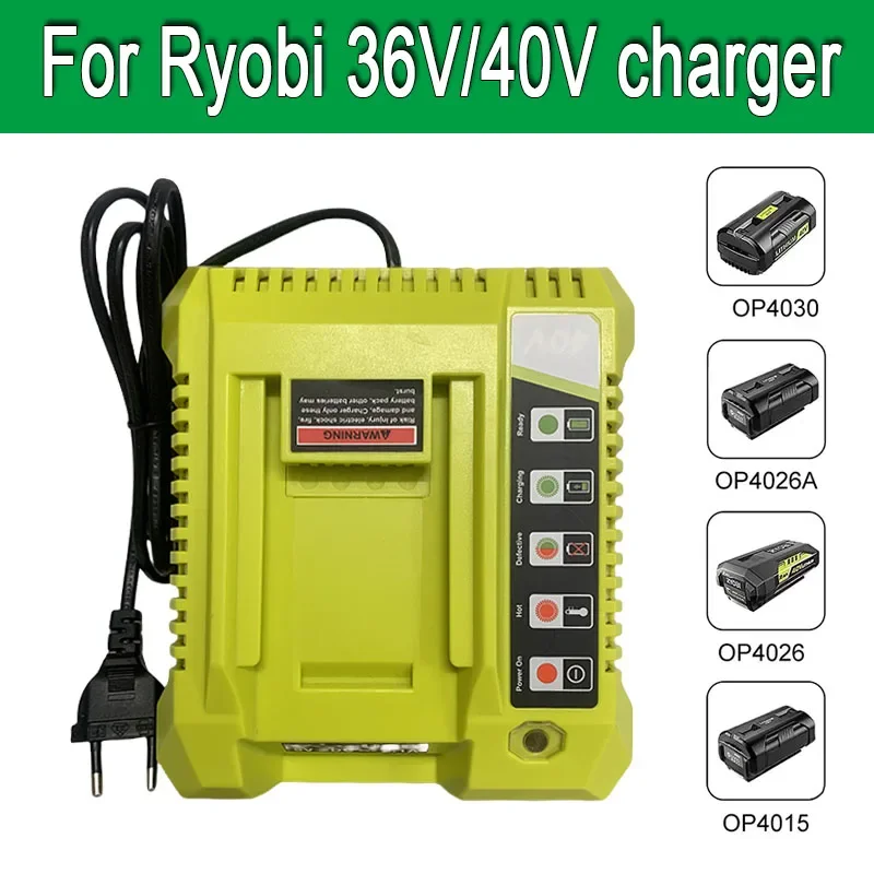 

Charger for Ryobi OP401 40V Lithium-Ion Battery OP4015 OP4026 OP4026A OP4030 OP4040 OP4050 OP4050A OP4060 OP40261