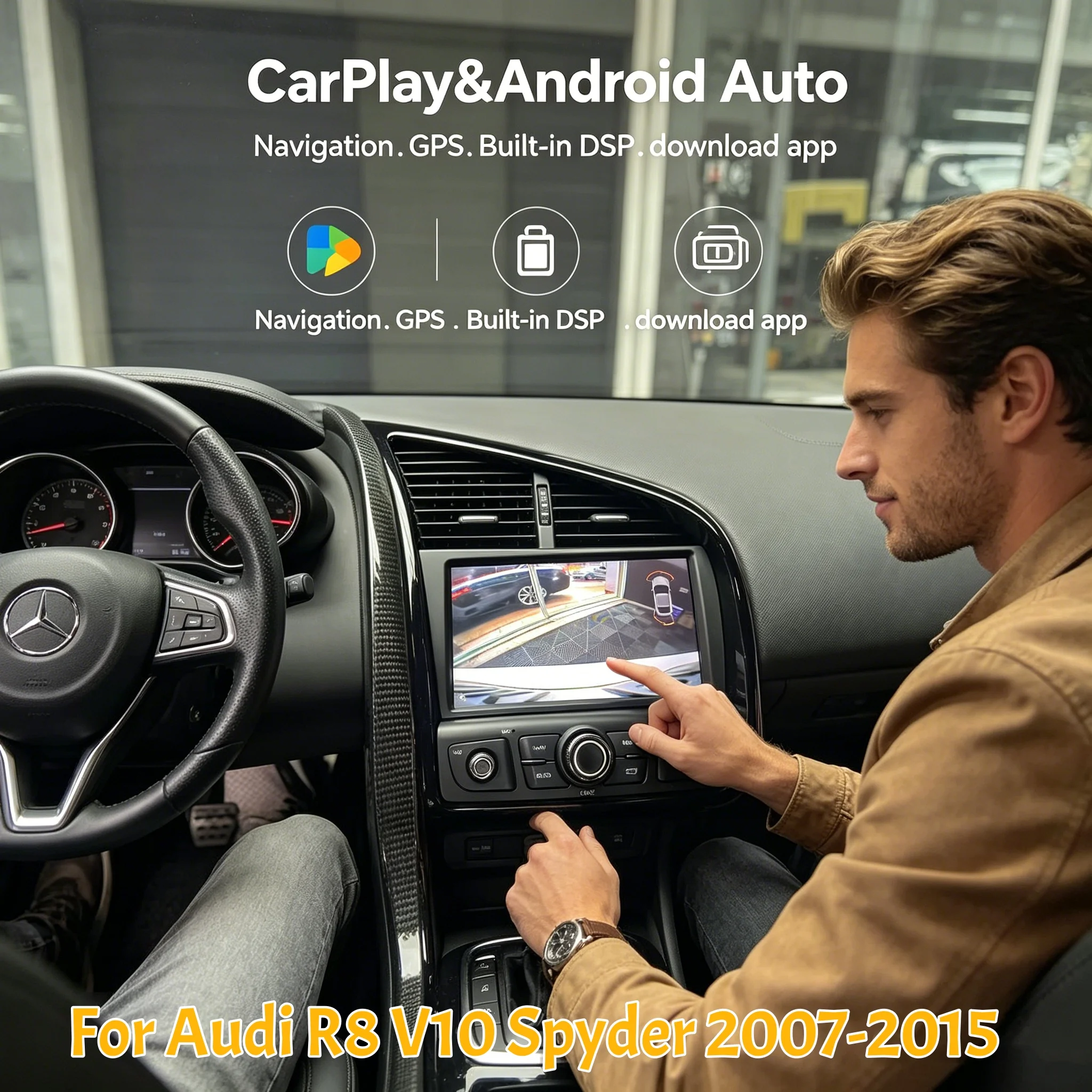 

8“ Android Stereo For Audi R8 Spyder V8 V10 2007-2015 Car Auto Radio Carplay Screen GPS Navigation Multimedia Player Head Unit
