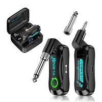 Sistema de guitarra inalámbrico de 2,4 GHz (4 canales), transceptor recargable, para guitarra, bajo y instrumentos eléctricos
