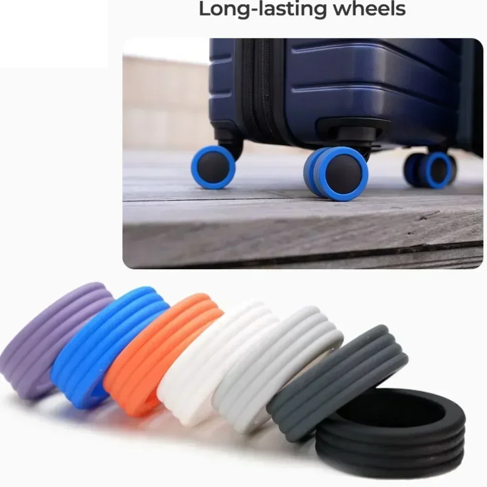 4/8PCS Silicone Wheels Protector For Luggage Reduce Noise Travel Luggage Suitcase Wheels Cover Castor Sleeve Luggage Accessories