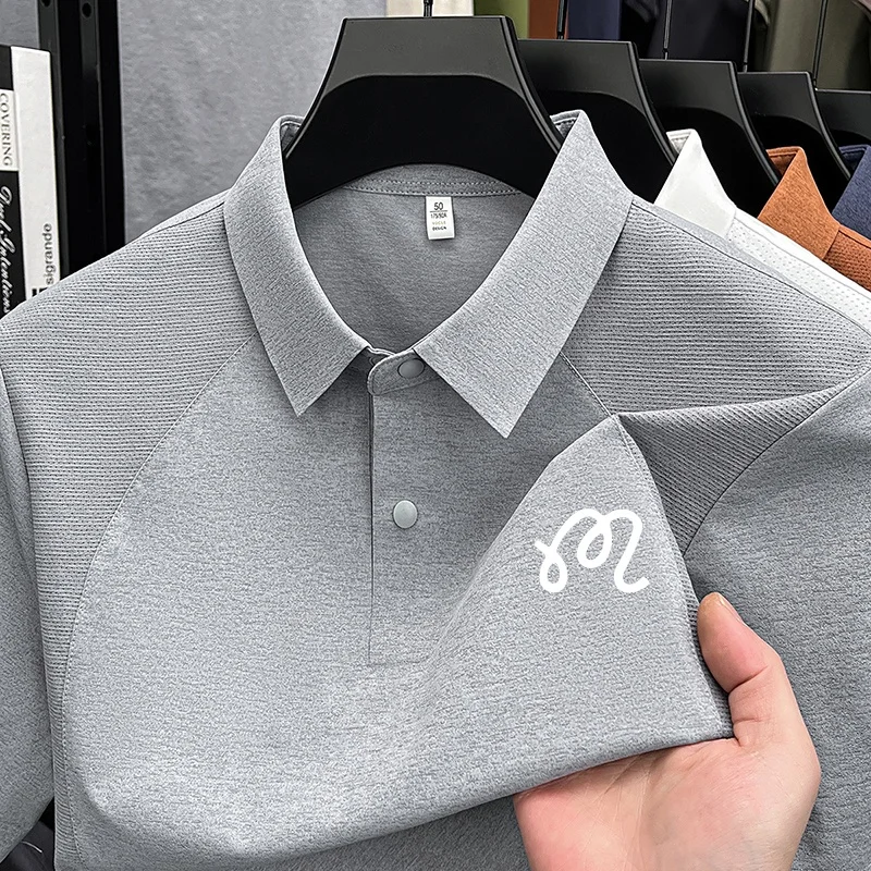 Men's Trend Designer Brand Print Polo Shirt Summer New Breathable Lapel Short Sleeve Original T-shirt Business Casual Men's Wear