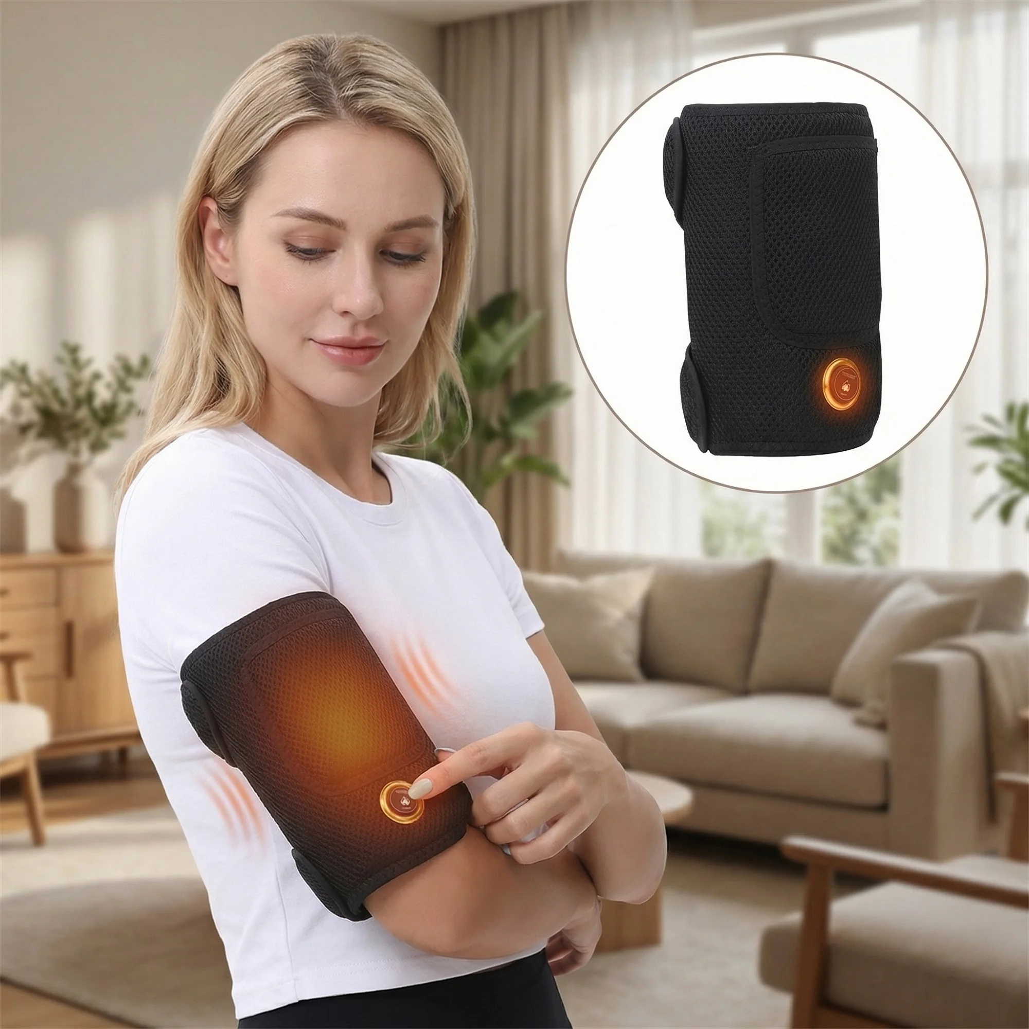 

Heating Massage Pad for Arm Wrist Elbow Knee Ankle Leg Wrist Heating Pad Settings and 3 Timer Modes Wrap Around Heating Pad